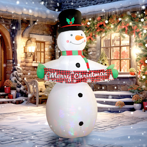 7 Foot Inflatable Snowman with Motion Activated Music 
