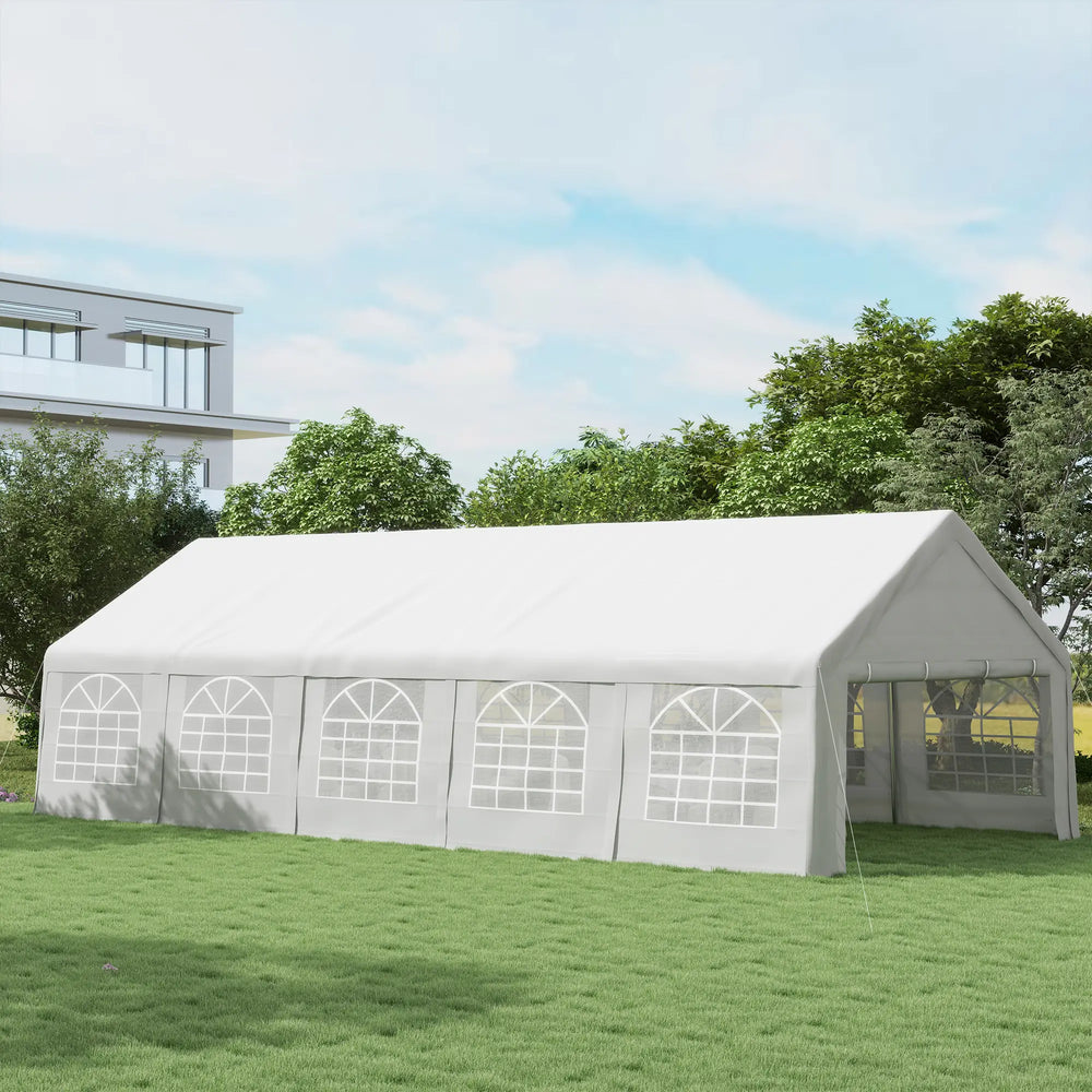 8.7 x 4.8 m Outdoor Party Tent with Removable Walls, White