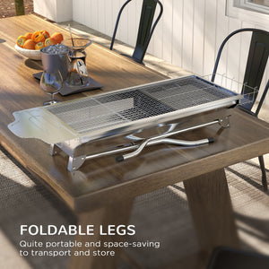 Portable stainless steel charcoal barbecue