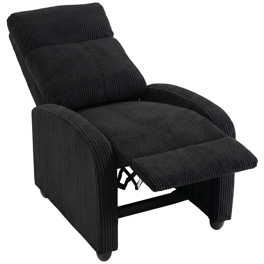 Black corduroy recliner