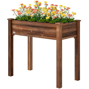 Raised wooden planter with legs