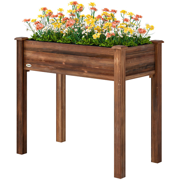 Raised wooden planter with legs