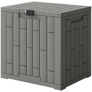 30-Gallon Outdoor Resin Storage Deck Box, Lockable, Splash-Proof, and UV-Resistant.