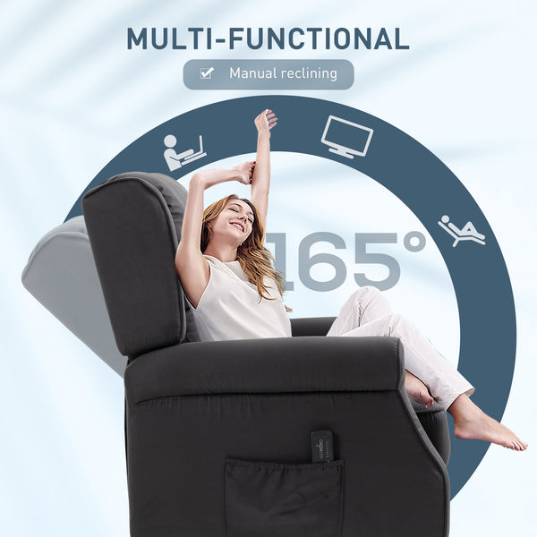 Black Reclining Massage Chair with Lift Back