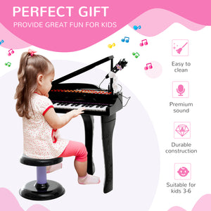 37 Keys Mini Musical Electronic Piano with Mic, Black