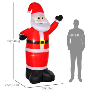 8ft Inflatable Santa Claus Waving Hands
