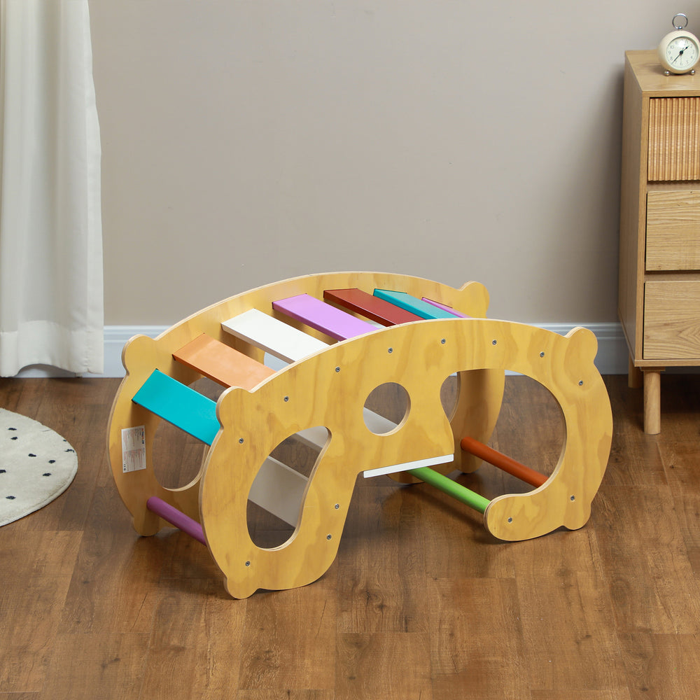 2 in 1 wooden arch and seesaw module