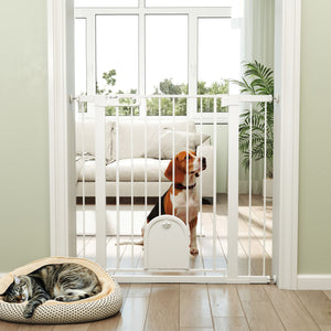 89cm High Pressure Mount Dog Safety Gate for Stairs, White