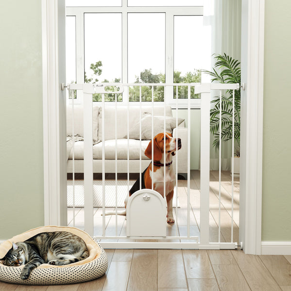 89cm High Pressure Mount Dog Safety Gate for Stairs, White