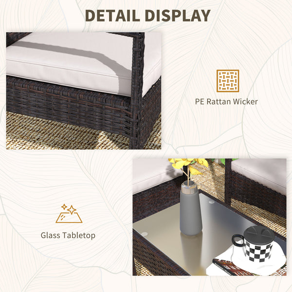 4 Piece Patio Furniture Set with Sofa Loveseat, White