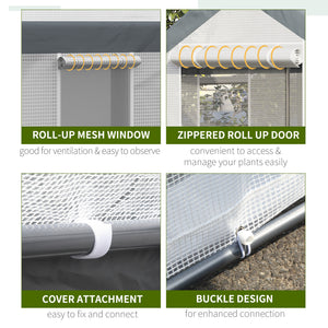 Sturdy, wind-resistant greenhouse with optimal ventilation, white