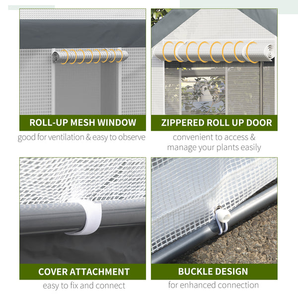Sturdy, wind-resistant greenhouse with optimal ventilation, white