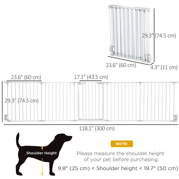 Foldable dog playpen with door, white