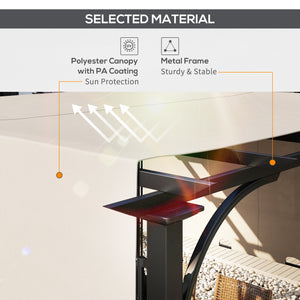 10' x 10' Outdoor Pergola, Sun Shelter, Steel Frame, Beige