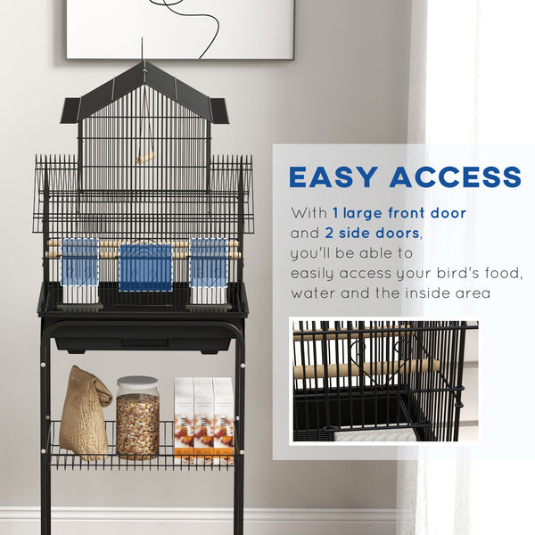 48" Bird Cage with Perch, Swing, Food Container, Sliding Tray and Handle