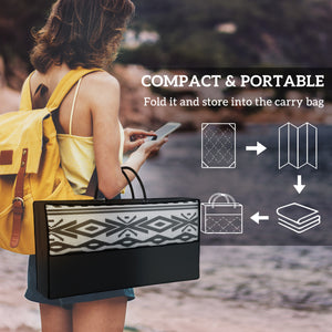 Outdoor Rug with USB Lights, Reversible, with Carry Bag, 3.66 m x 2.74 m