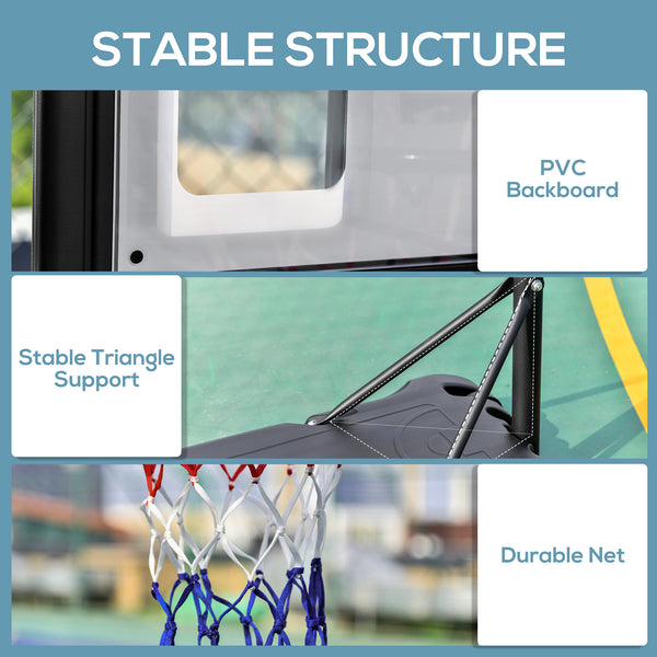 Adjustable height basketball hoop