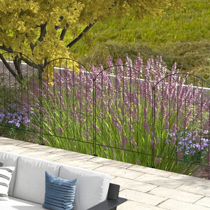 Set of 4 decorative fence panels, black