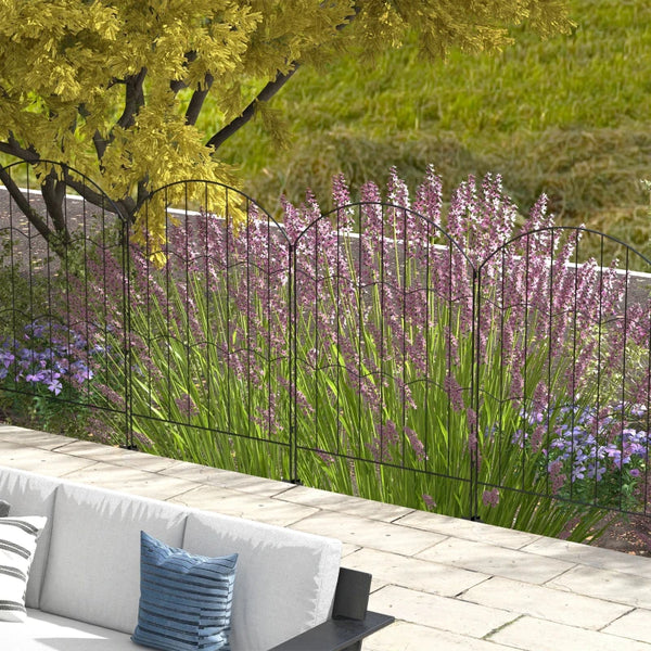 Set of 4 decorative fence panels, black