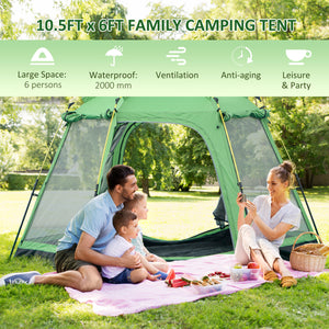 Instant automatic camping tent, green 