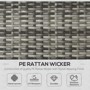7pc Garden Wicker Sectional Set w/ Tea Table Patio Rattan Lounge Sofa Outdoor Deck Furniture Light Grey