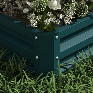 Galvanized 2-tier raised planter, green