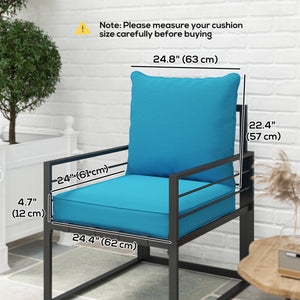 Thick and Deep Patio Chair Cushions for Outdoor Seating with Back Cushion, Turquoise