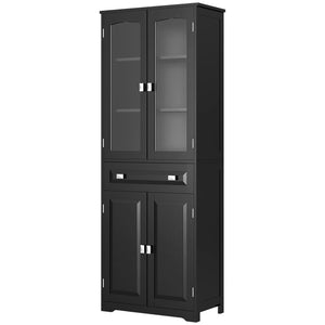 Kitchen cabinet with adjustable shelves, black