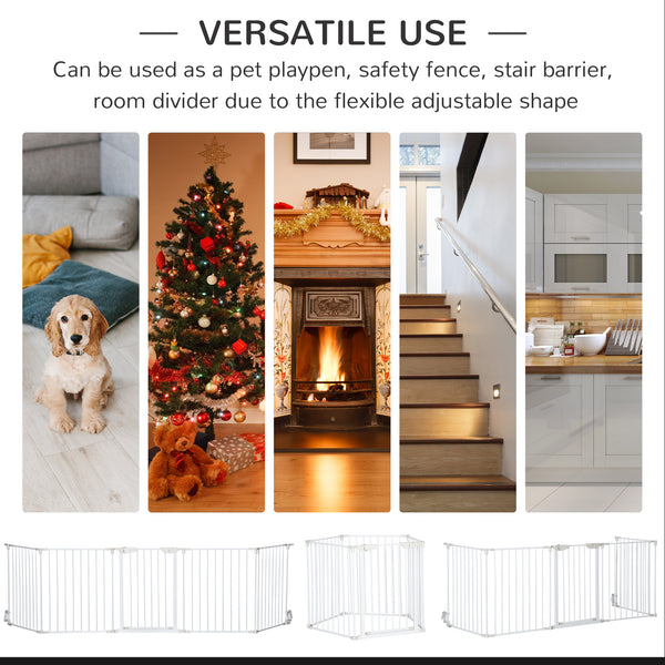 Foldable dog playpen with door, white