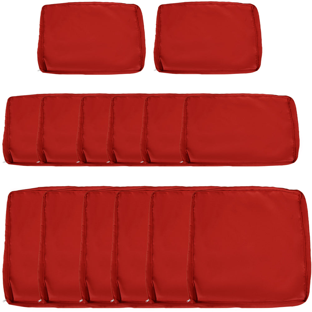 14-Piece Replacement Cushion Cover Set, Red