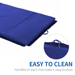 4'x6'x2'' Folding Gym Mat with Carry Handles, Blue