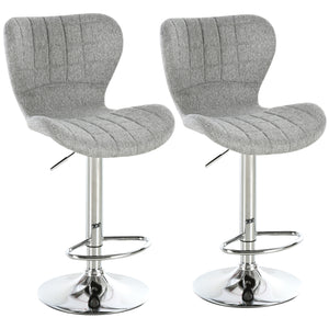 Set of 2 swivel bar stools, grey