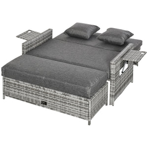 Garden set convertible into a bed, grey