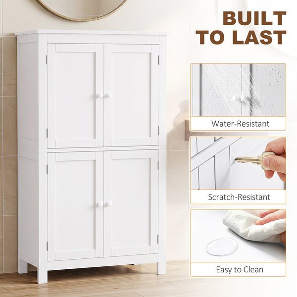 4-door bathroom cabinet, white