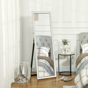 Standing or wall-mounted mirror with frame, white