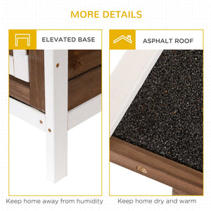 2 Tier Wooden Rabbit Hutch Bunny Pet House Wooden Coop Run, Brown