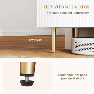 Modern kitchen storage cabinet, sideboard with adjustable shelves, white