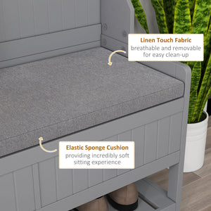 Hallway furniture with bench and shoe storage, gray