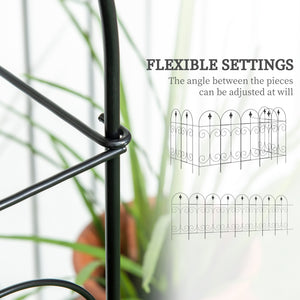Set of 8 metal garden fence panels