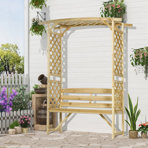 Garden arch with 2-seater bench