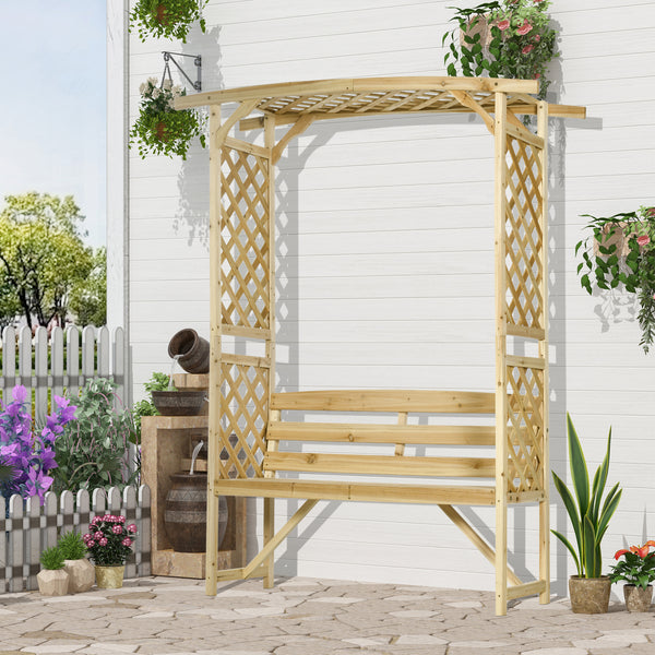 Garden arch with 2-seater bench
