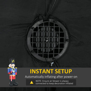 8ft Blue and Red Inflatable Nutcracker