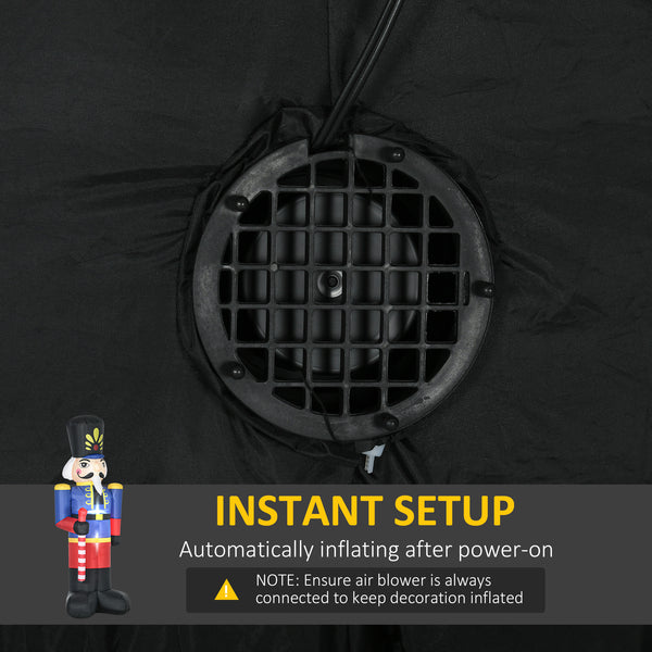 8ft Blue and Red Inflatable Nutcracker