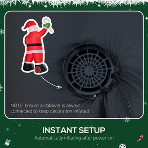 Inflatable Santa Claus with Candy Cane, 8ft Tall