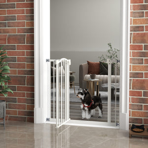 Extra Tall White Dog Gate with Door