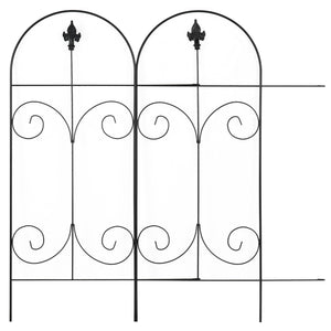 Set of 8 metal garden fence panels
