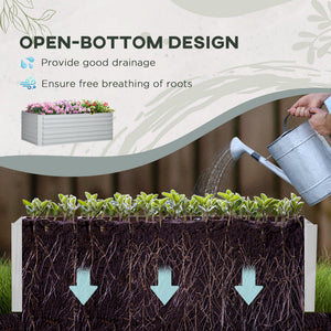 Galvanized Raised Garden Bed, Steel Outdoor Planters with Reinforced Rods, 71" x 35" x 23", Light Gray