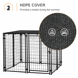 Lockable Outdoor Enclosure with Roof, Black