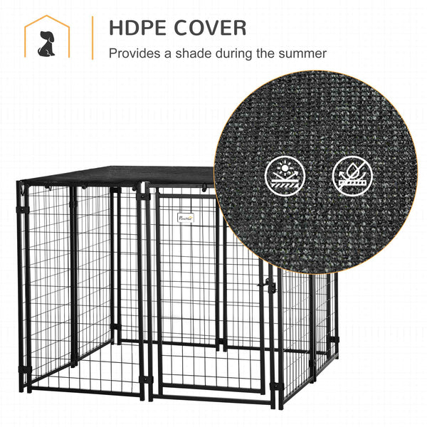 Lockable Outdoor Enclosure with Roof, Black