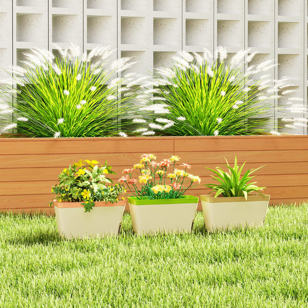 Set of 3 self-watering flower pots